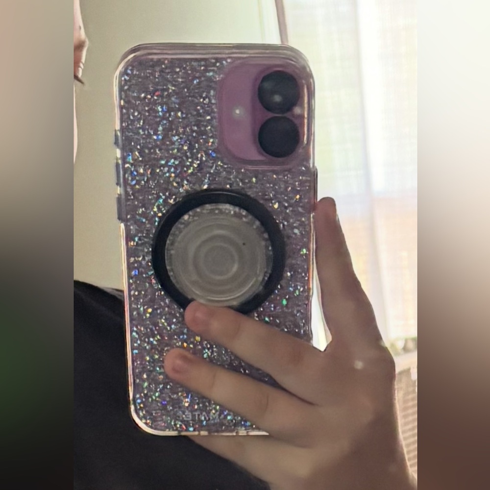 Case-Mate Sparkling Silver Phone Case with Ring Holder